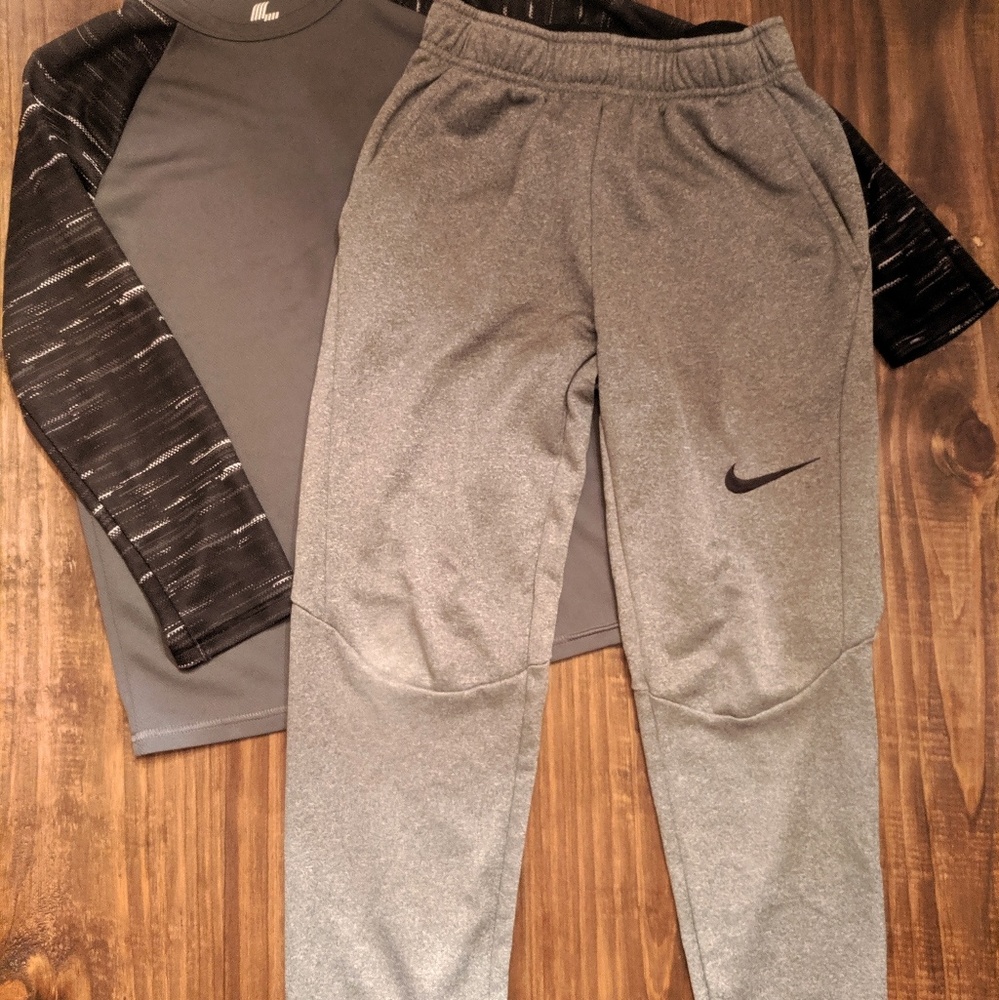 Boys Nike Athletic Pants Lot 10/12 Black Grey